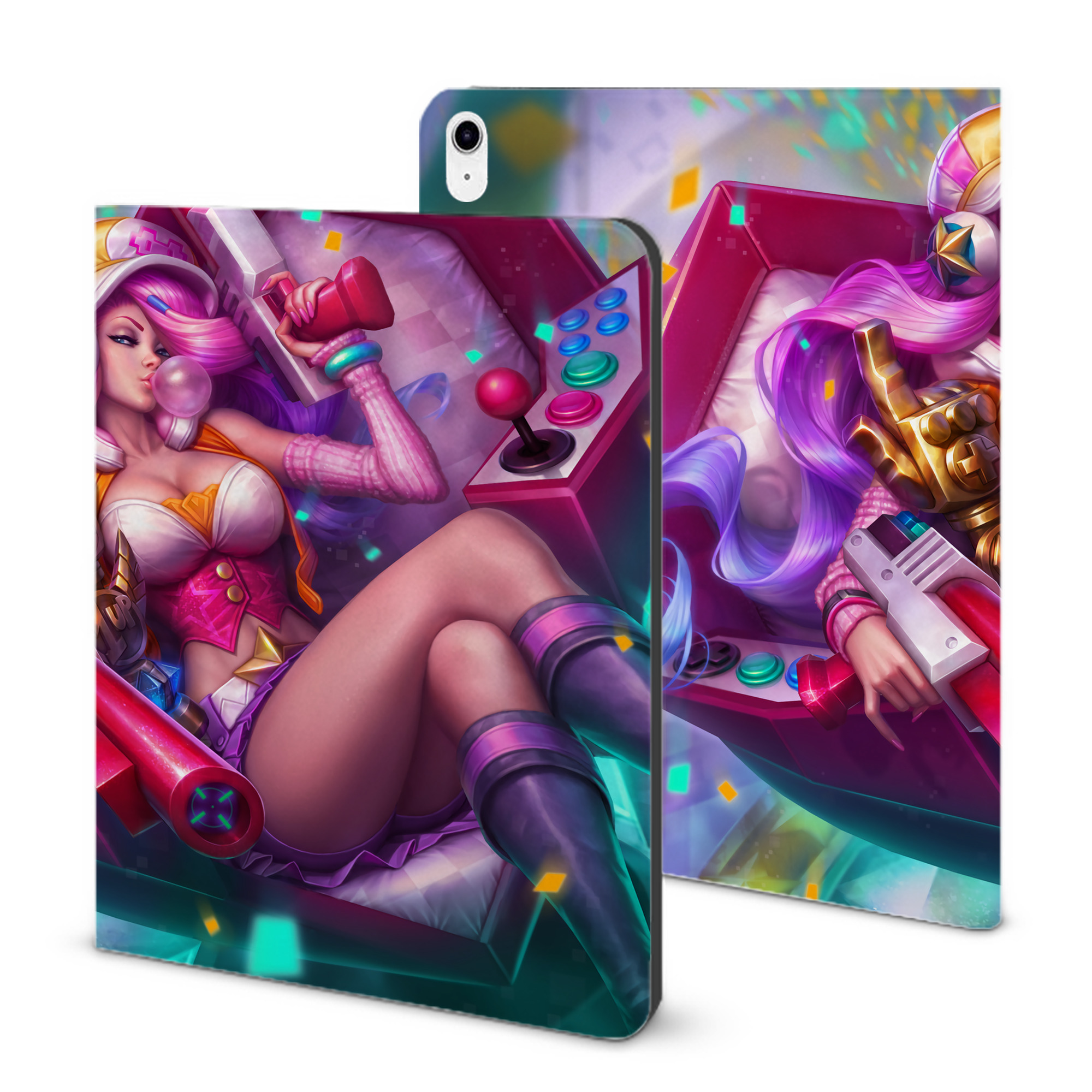 （画像用） リーグ・オブ・レジェンド League of Legends LOL IPad ケース ブック型 PUレザー TPU 耐衝撃 軽量 薄型 ペン収納なし 全面保護 IPad 各モデル対応